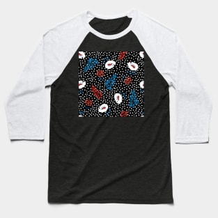 Flower Black Background Baseball T-Shirt